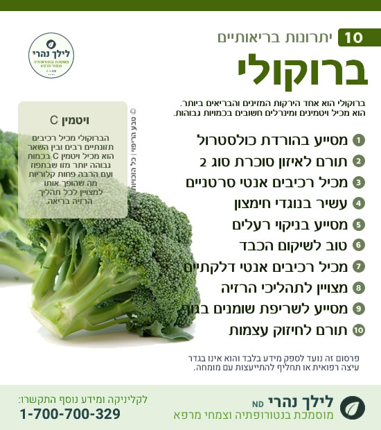 ברוקולי • תרומה בריאותית