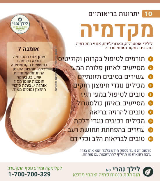 מקדמיה - תרומה בריאותית למערכת העיכול