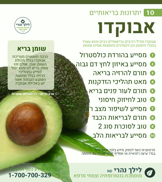 אבוקדו – 10 יתרונות בריאותיים