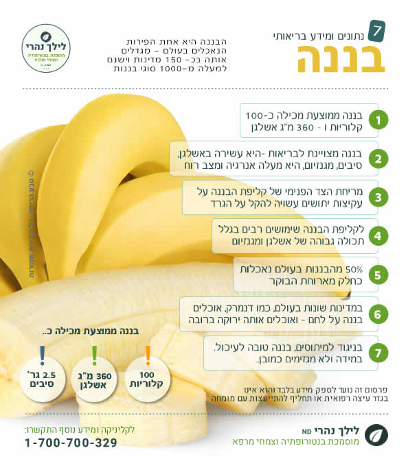 בננה נתונים בריאותיים ותרומה למערכת העיכול