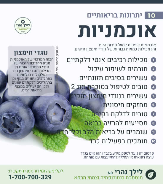 אוכמניות - תרומה למערכת העיכול