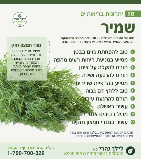 שמיר -תרומה בריאותית למערכת העיכול