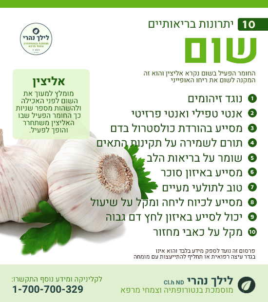 שום – 10 יתרונות בריאותיים