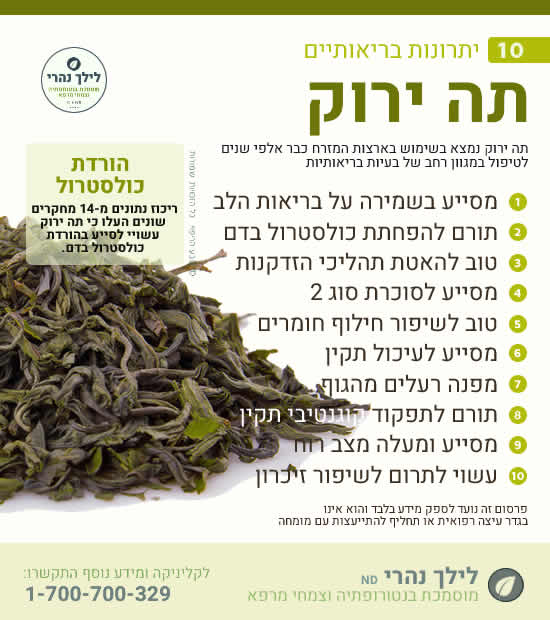 תה ירוק - תרומה בריאותית למערכת העיכול