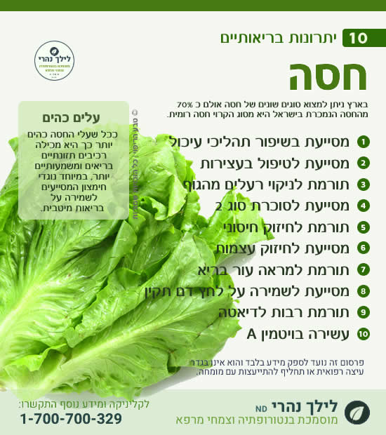 חסה – 10 יתרונות בריאותיים