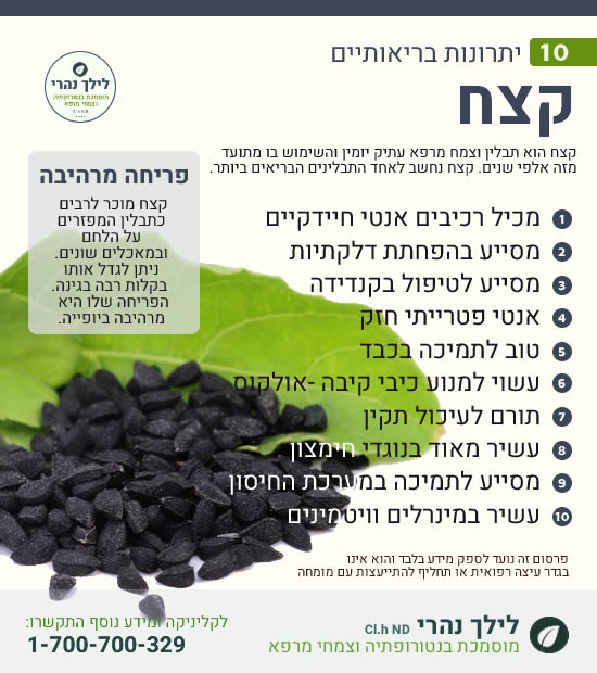 קצח - תרומה בריאותית