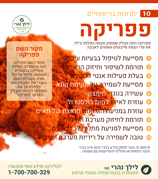 פפריקה - תרומה בריאותית לדלקות במערכת העיכול