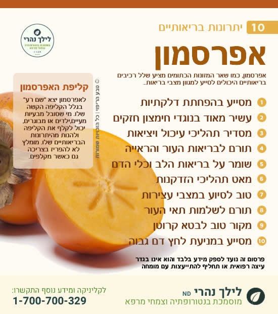 אפרסמון ותרומתו לבריאות מערכת העיכול
