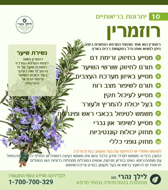 רוזמרין • תרומה בריאותית